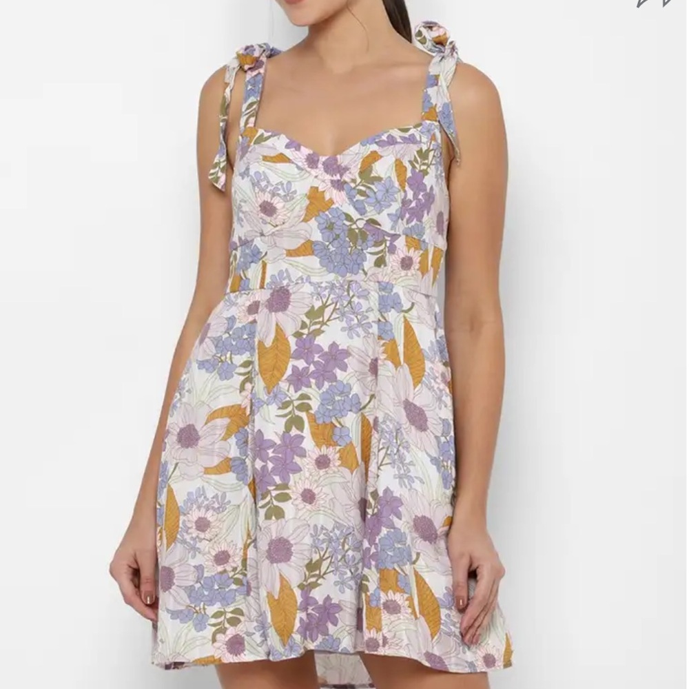 NWT American Eagle Floral Print Mini Dress with Tie Straps
